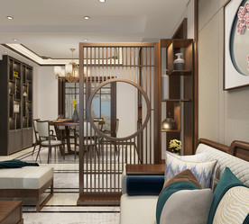 新中式 客厅 北欧 实木屏风