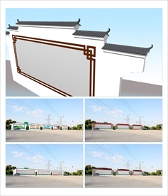 3DMAX徽派广告牌模型