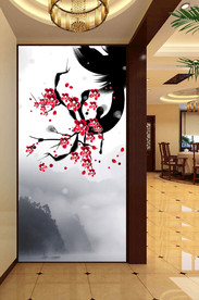 梅花玄关背景墙