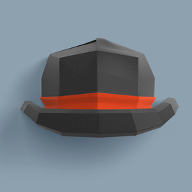 手工帽子图标（黑红色）