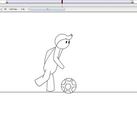 简单的人物火柴人带足球跑过5秒