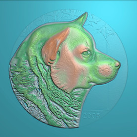 狗   浮雕灰度图