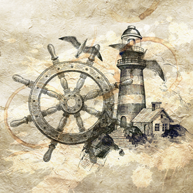 航海帆船欧式复古装饰画