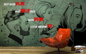 美容美发背景墙
