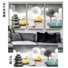 麋鹿中式装饰画