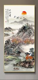 原创玄关水墨山水风景画装饰画