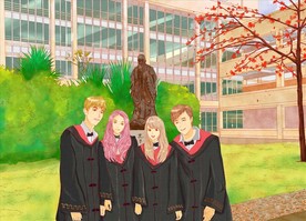 手绘大学美景   画册封面下载