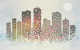 城市建筑背景墙