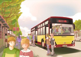 手绘东华城市美景素材