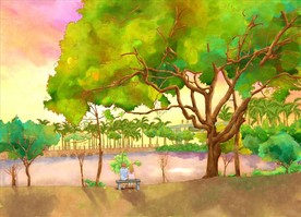 广东海洋大学蝴蝶湖情侣素材