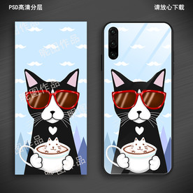 可爱卡通猫手机壳图案
