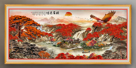 原创雄鹰山水风景装饰画背景墙