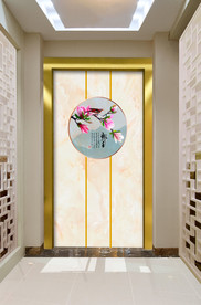 原创玄关玉兰花鸟装饰画壁画