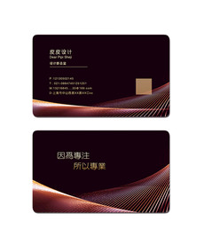 大气 黑色 线条 科技 名片