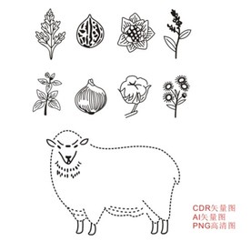 棉织物羊毛织物服装布料吊牌图标