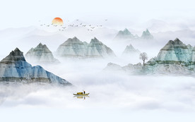 意境水墨山水画