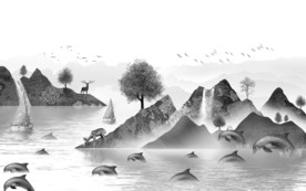 新款高档山水画 TIF分层