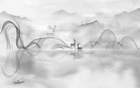 抽象高档山水画 TIF分层