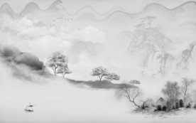 新中式大气山水画 TIF分层