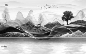 烟雾大气山水画 TIF分层