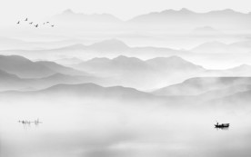 简约大气山水画 TIF分层