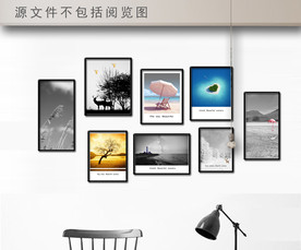 北欧简约抽象海滩风景照片墙挂画