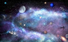 星空月亮唯美背景墙吊顶天顶