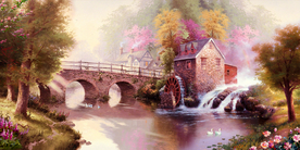 油画风景沙发背景装饰画