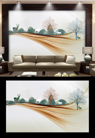 现代简约背景墙