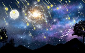 星空月亮唯美背景墙天顶吊顶