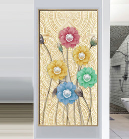 3D浮雕花朵玄关