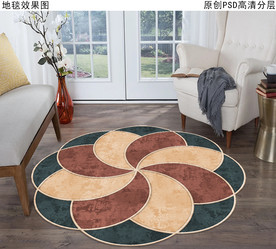 几何抽象欧式复古地毯