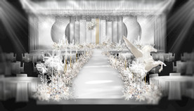 白色造型梦幻简约大气婚礼效果图