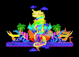 金龙炫彩亮蓝 霓虹灯设计