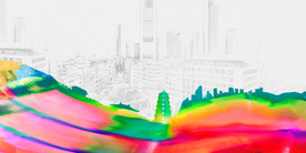 西安大雁塔 彩色水彩背景