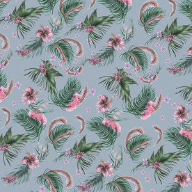 绿叶子羽毛花朵