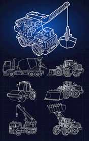 矢量线描工程重工机械系列