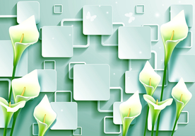 马蹄莲几何图形背景装饰画