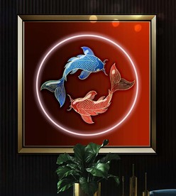 金鱼霓虹灯装饰画