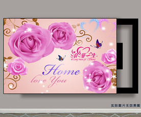 浪漫一生玫瑰花电表箱装饰画