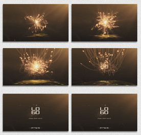 金色蝴蝶蔓延LOGO片头AE模