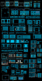 欧式家居整木墙板背景墙图纸