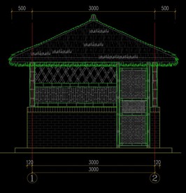 新农村木屋茅草屋凉亭工具房