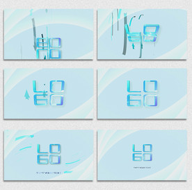 蓝色清新LOGO片头AE模板