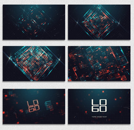 魔方转动LOGO演绎AE模板