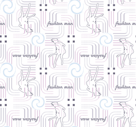 大牌抽象人物几何字母格子