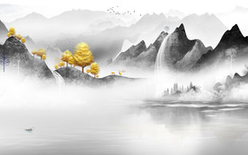 高档山水画风景画 TIF分层