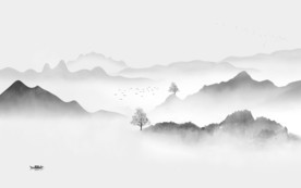 新中式高清版山水画 TIF分层