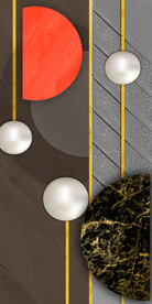 现代几何玄关装饰画