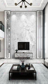 别墅玄关背景墙 复式楼大理石